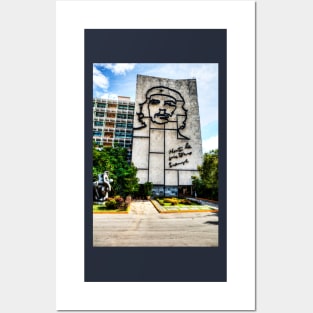 Ministry Of The Interior Building With Face of Che Guevara, Havana, Cuba Posters and Art